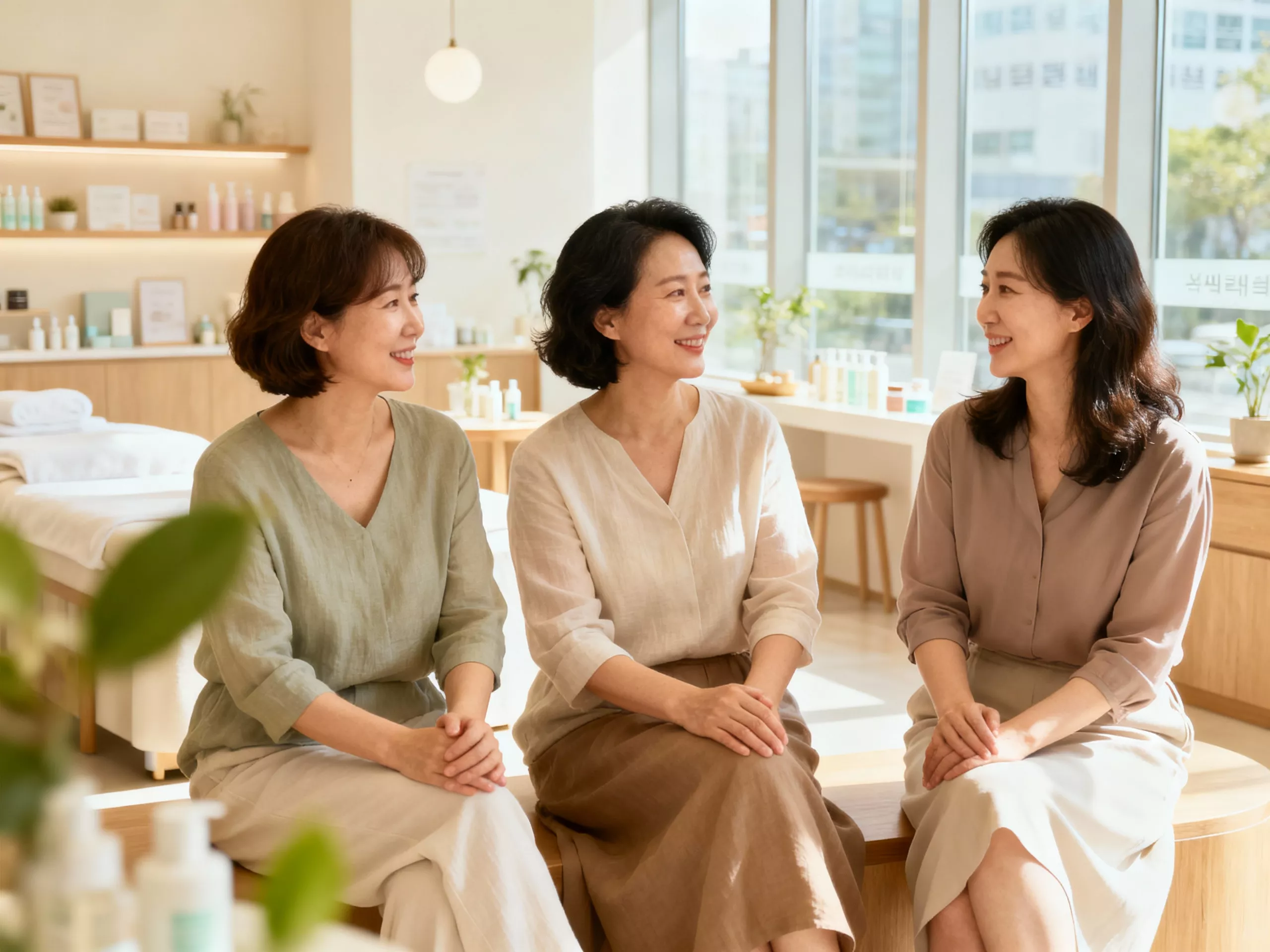 ผู้หญิงเอเชีย 3 คนแทนผิวแห้ง ผิวแพ้ง่าย และผิวมัน แสดงผลลัพธ์ skin barrier แข็งแรง
