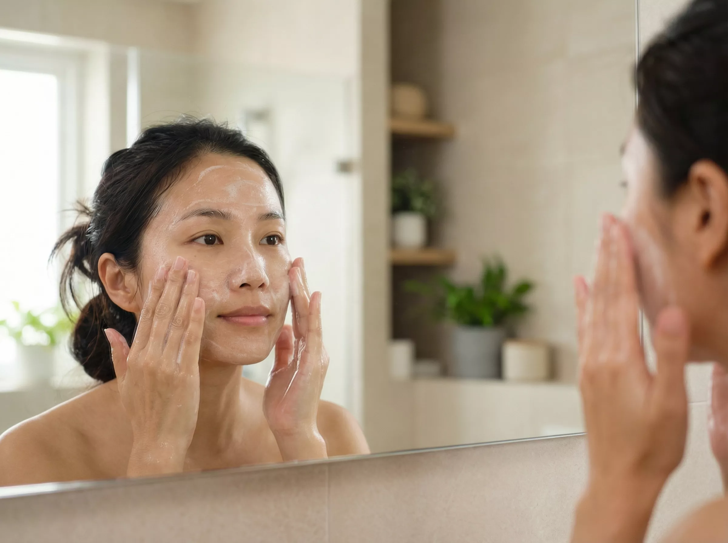 ผู้หญิงที่เริ่มใช้แนวทาง Skinimalism มักจะพบว่าผิวของตนเองดีขึ้นและมีปัญหาน้อยลง